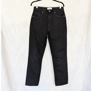 Reformation Liza Ultra High Rise Straight Leg Jeans in Black Denim, size 29